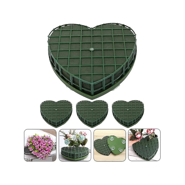4 kpl Sydämenmuotoiset vaahtomuovilohkot Vihreä kukka savi Sydämenmuotoiset tiilet Keinotekoiset Imukupilla