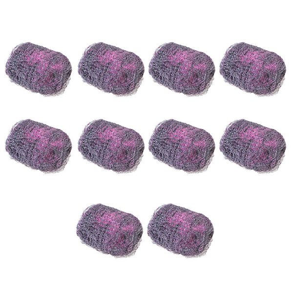 10-pack rostfria stålsvampar, kraftiga skrubb- och skursvampar, stålull, redskapsrengöringsskrubb för hem, kök och badrum