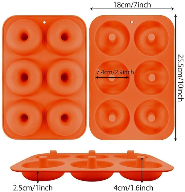 Silikone Donutforme, 6 hullet non-stick sikker Donut bageform