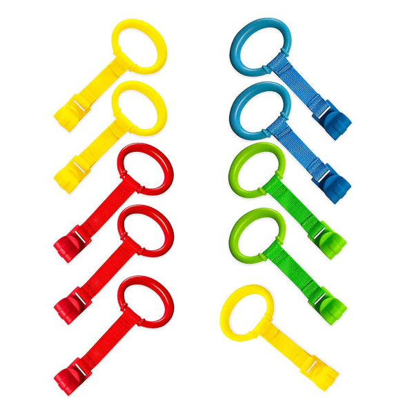 10stk Cribs kravlegårde Plastic Pull Ringe Stand-up Learning Assist Ringe