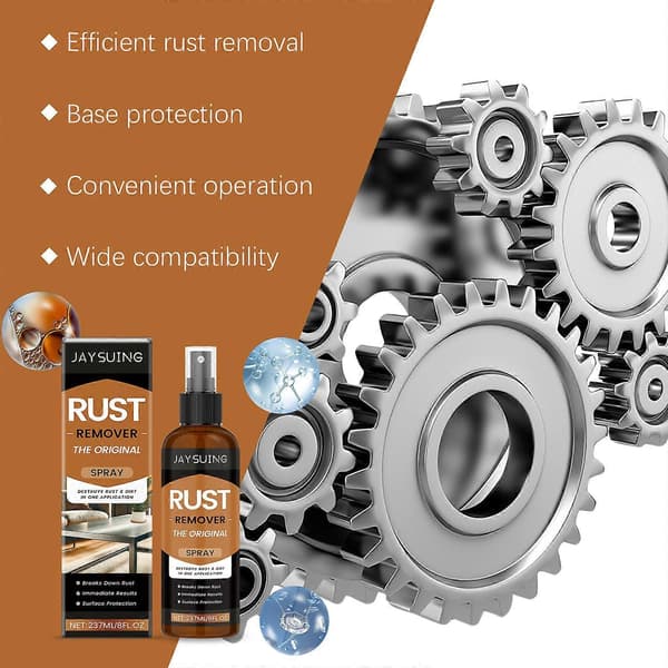 1-3x Kraftfuld Rustfjerner Spray til Metal - Nem at Bruge, Forhindrer Rustdannelse, Genskaber Glans, 237ml 1pc