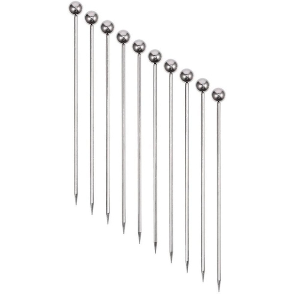 50 stk rustfrie stål cocktailpinner i metall, 4,3 tommer