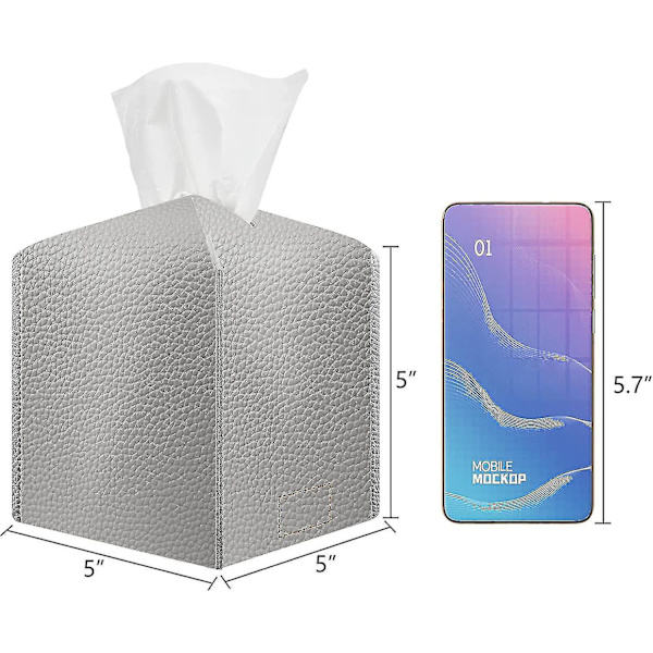 Servetthållare, baicccf Modern Kvadratisk Servetthållare, 2-pack PU Läder Servetthållare För