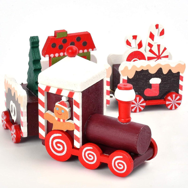 Mini tretog, juletogpynt, julepynt, miniatyr julepynt til campingvogner, minifigur hjemmeinteriør