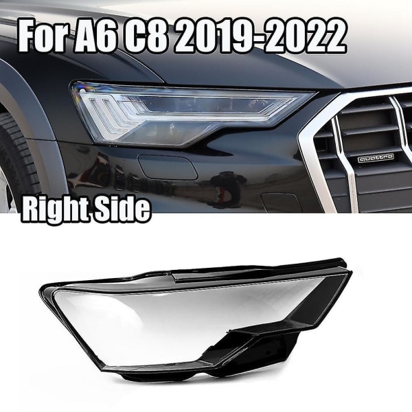 För - A6 C8 2019-2022 Bilstrålkastare Linslock Huvudstrålkastare Lampskärm Skal Auto Ljuslock Höger