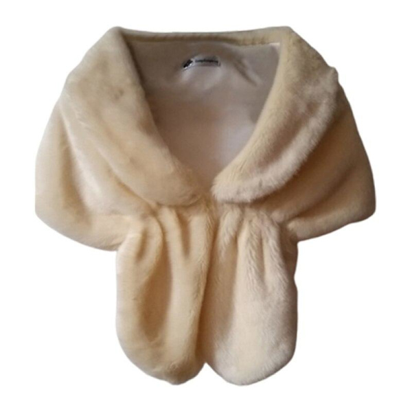 Vinter Elegant Dame Imiteret Pels Kappe Brude Imiteret Pels Frakke Kvinder Bryllup Sjal Aften Fest Wraps Slim Pels Skulder Kapper BY L