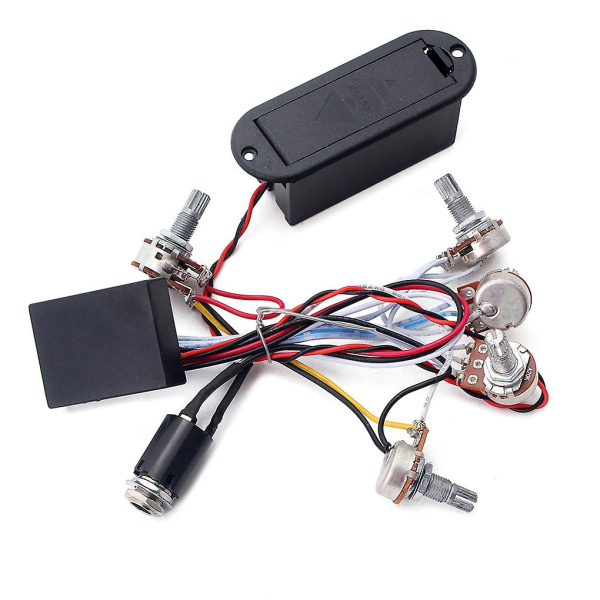 1 sæt forforstærker ledningskredsløb sort til aktive bas pickups