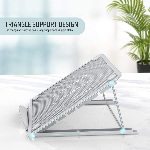 Bærbar computer stand tablet, foldbar bærbar ventileret skrivebordsstativ