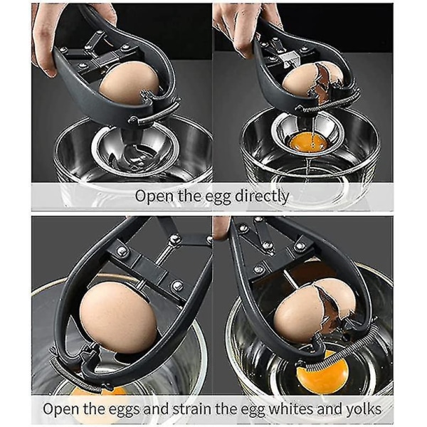 Eggåpner Breaker Egg Cracker, Rustfritt Stål Rå Egg Fjerner Automatisk Separator, Håndholdt Rask Eggeskall Cutter Med Eggeplomme Hvit Separator