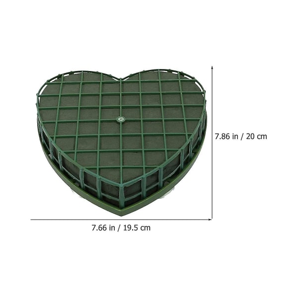 4 st hjärtformade skumbitar gröna blommor lera hjärtformade tegelsten konstgjorda med sugkopp