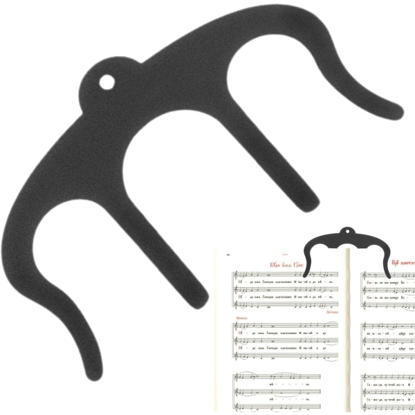 Bogstøtte Sider | Metal Nodeark Bog Holder - Musikstativ til Klaver, Keyboard, Stativ og Bog, Søde Klips til Sidemarkører, Festgave (Sort) black
