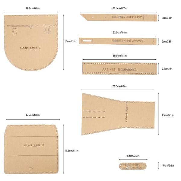Messenger Bag Akryl Stencil Klar Transparent Precise Cut Lättvikt axelväska mall för gör-det-själv läderhantverk