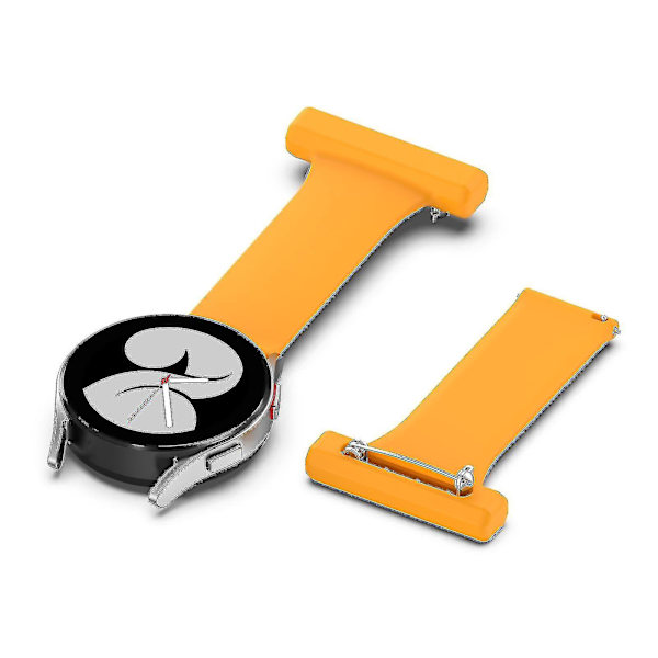 Silikonklockarmband 20 mm för Garmin Vivomove Style med sjuksköterskeficka och nålfäste Yellow