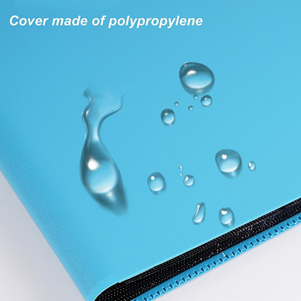 Bestsalecard Opbevaringsbog Kortalbum Mappe, 9 Slots, 360 Side Loading Pocket Mappe Blue Four squares
