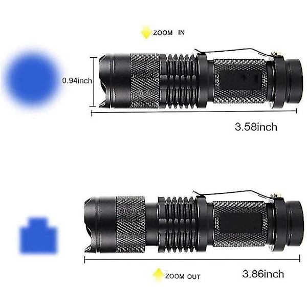 Sininen taskulamppu, sininen minitaskulamppu sininen säde LED-taskulamppu taskulamput 3 tilaa lahja