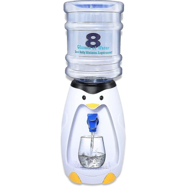 2,25l Kid kaldtvannsdispenser liten pingvinform mini drikkedispenser med tank, trykk