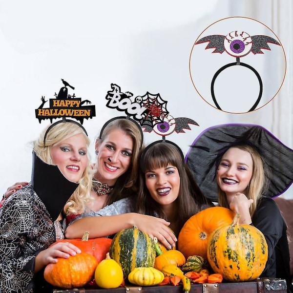 6 stk Halloween-hodebånd, til Halloween-fest, kostyme, knask eller knep, cosplay-dekorasjon A