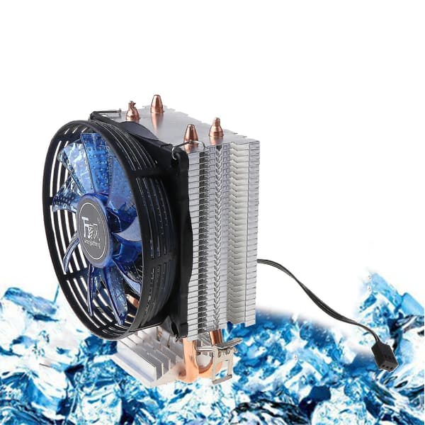 2 Heatpipe Aluminium Pc Cpu Køler Køleventilator Til Intel 775/1155/1151 Amd 754/am2