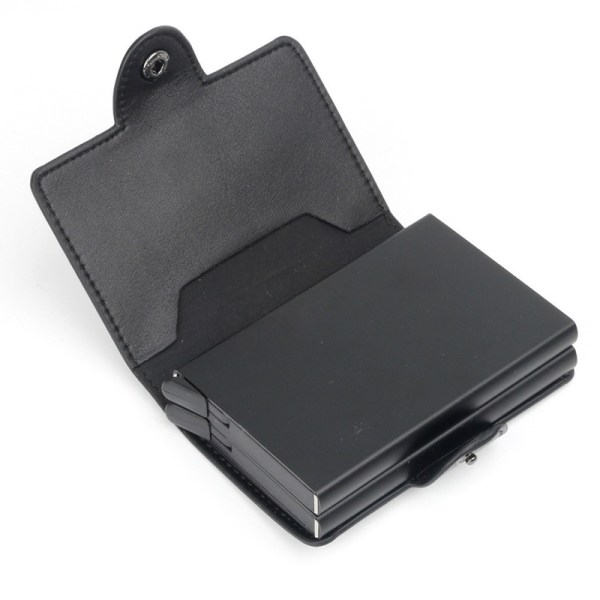 Dobbeltvegg aluminium metall kortholder lommebok med blokk kortholder
