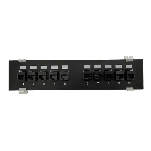 10-port Cat6 suojaamaton patch-paneeli telineasennukseen 10 x Gigabit Rj-45 Ethernet-porttia White
