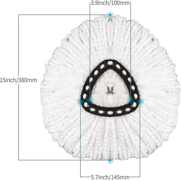 3-pakks Spin Mop Hodeerstatning, Mop Hodeerstatning, Mikrofiber Mop Hodeerstatning Kompatibel med Gulvrens