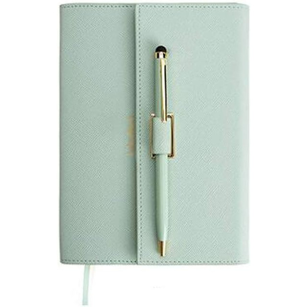 Journal Journal Premium Tykt Papir Kunstlæder Skrivebøger med Pen Loop Mint Green