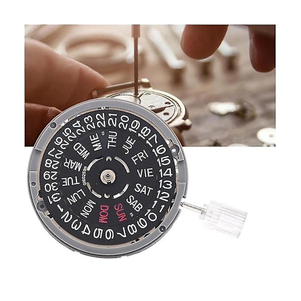 Nh36/nh36a Dubbel kalender Svart klockrörelse 3 O'klock position Automatisk mekanisk klockrörelse