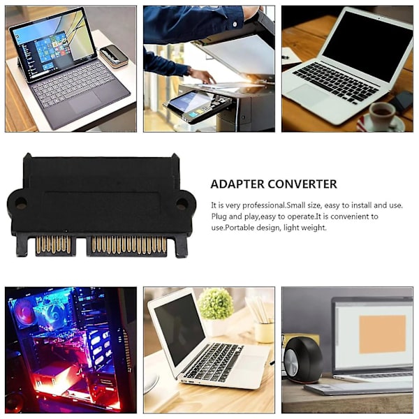 Professionel SFF-8482 SAS til SATA 180 graders adapterkonverter lige hoved