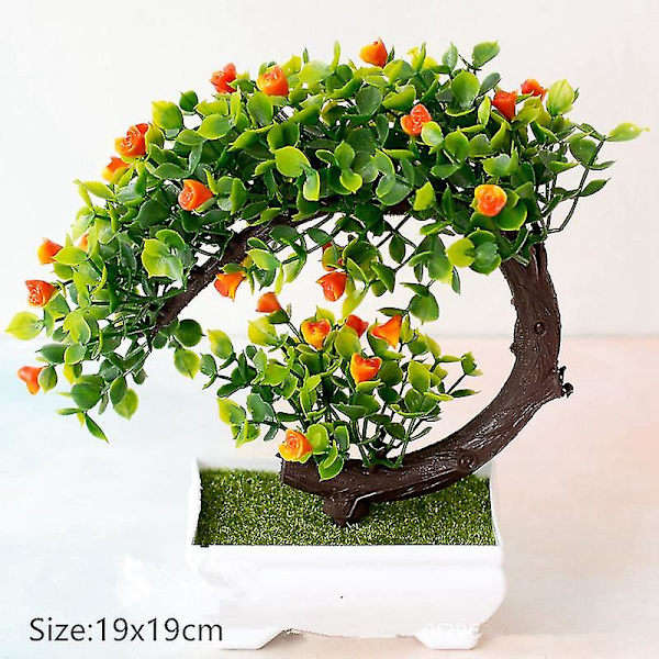 Keinotekoiset kukat + maljakko Tekokasvit Bonsai Pieni puu Ruukutettu koriste Deko Koti sisustus Hää Puutarha Syksy sisustus Maalaistalo Style 4- orange