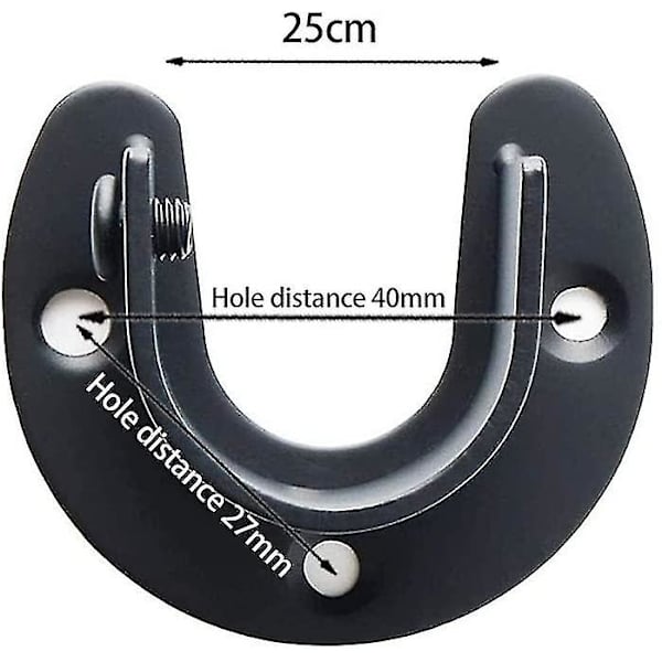 25mm rustfrit stål brusebad rum bøjle kroge gardin flange tøj skinne holder med skruer U-flange sort 25mm Shibaod