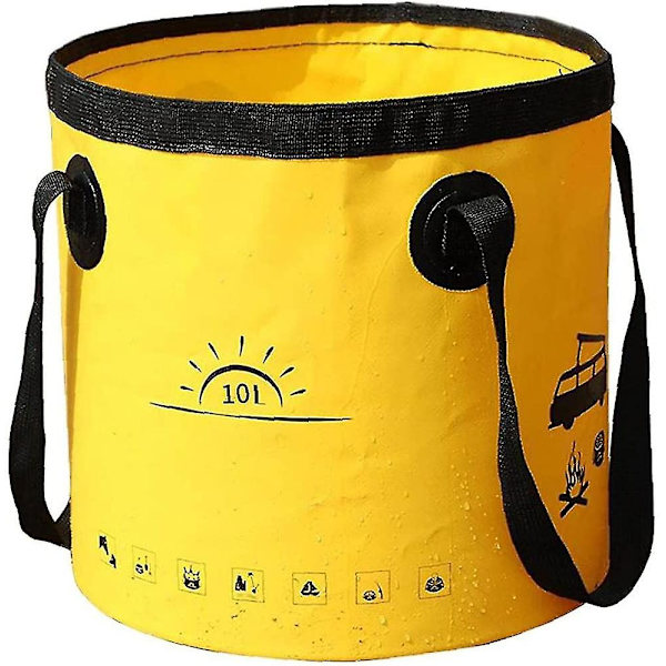 Taitettava ämpäri, kannettava vaellusvesisäiliö 10l yellow 10L