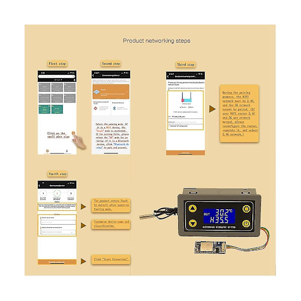 Fjernkontroll Telefon Wifi App Termostat Smart Temperatur Kontroller Modul Kjøling Og Oppvarming Temperatur