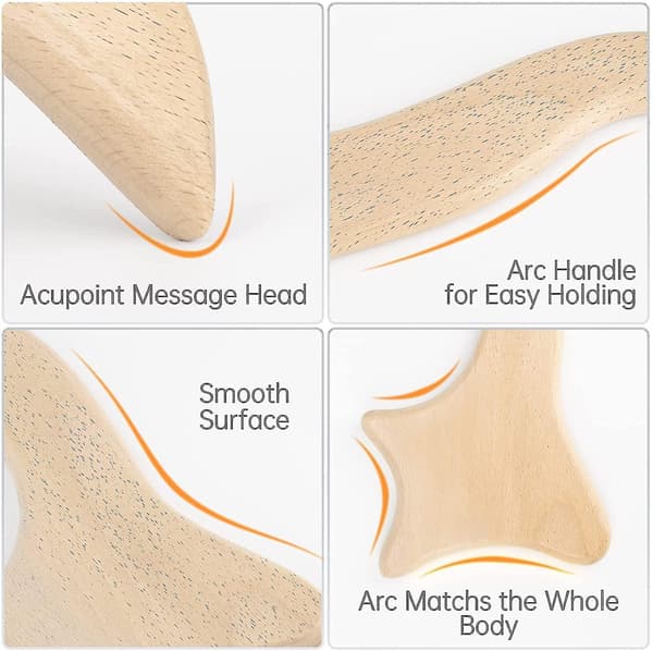Træ Gua Sha Værktøjer - Anti Cellulite Terapi Lymfedrænage Padle Massage