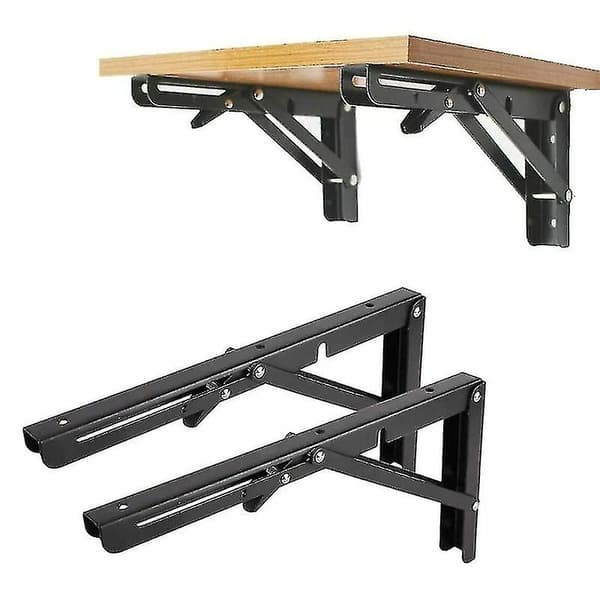Folding Shelf D - Duty Metal Foldable Tri Shelf D, Diy Mount Folding Table Hins, Battqx