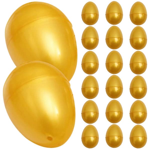 24 stk Tomme Gull Egg Påske Plast Egg Barn Leke Innpakning Egg Fest Lotteri Egg