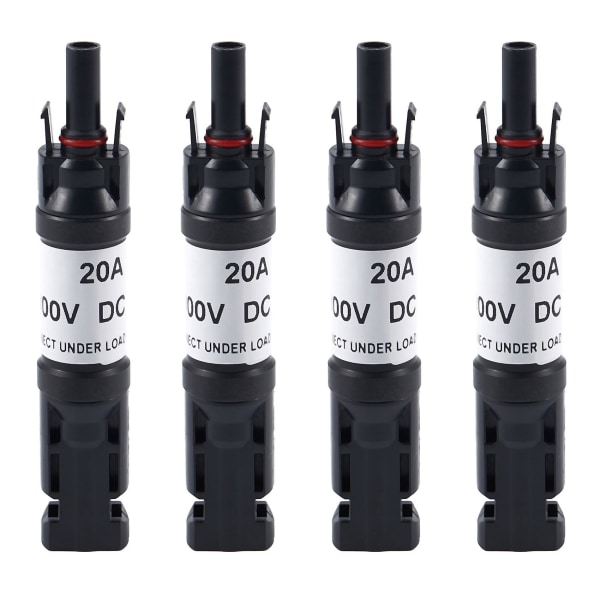 4x 20A In-line Diode Connector Ip67 Solpanel Kabelkontakter