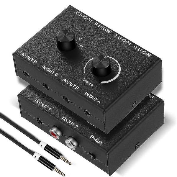 3.5mm Audio Switch,4 In 1 Out,1 In 4 Out Aux Audio Selector,