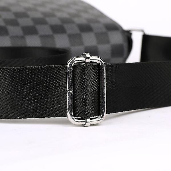 Messenger Bag Axelväska Herrportfölj Business Rutig Väska För Man Läder Handväska Crossbody Väska Black