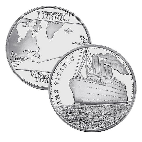 Samlemynt Titanic Mønster Minneutgave Utfordringsmynt Gave Jernlegering Materiale Mynt Perfekte Gaver for Myntsamlere
