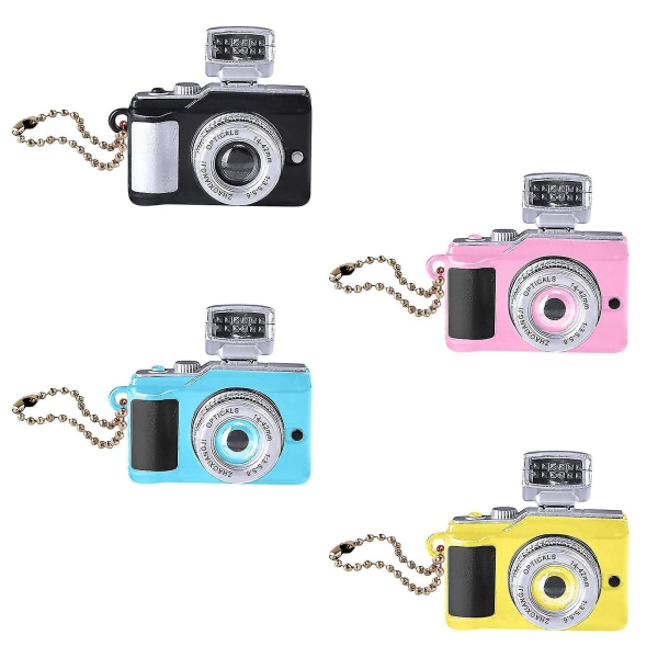 4pc Mini Camera With Led Light Ka-ca Shutter Sound Keychain Camera Keychain Creative Gift For Kids