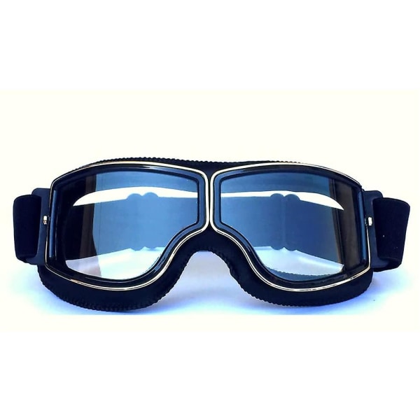 Motorcykel- og jetbriller Goggles Motorcykelbriller 18x8cm (sort stel + klar linse)