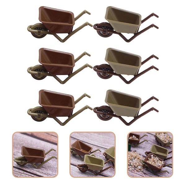 6 stk. Miniature Trillebør Legetøj Mini Trillebør Model Have Have Tilbehør