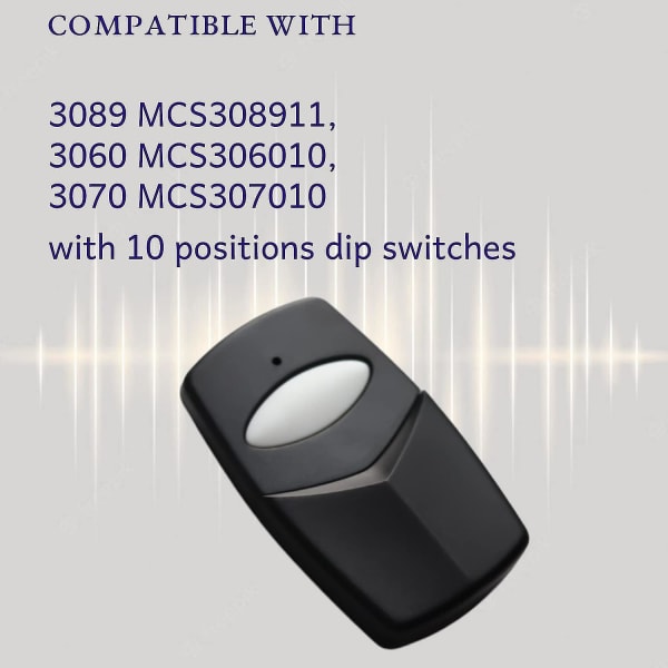 1 stk garasjeportåpner, for Linear Multi Code 3089 Mcs308911, For 3060, 3070, 4120 10 Dip Switch Pr