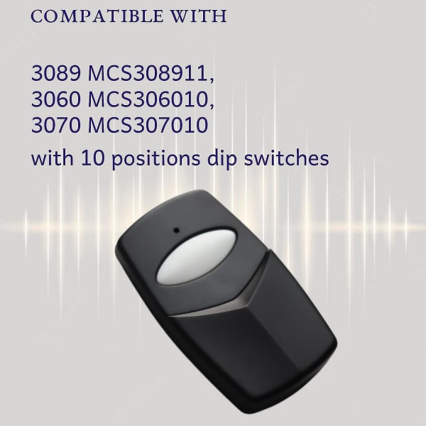 1 stk. garasjeportåpner, for Linear Multi Code 3089 Mcs308911, for 3060, 3070, 4120 10 Dip Switch Pr