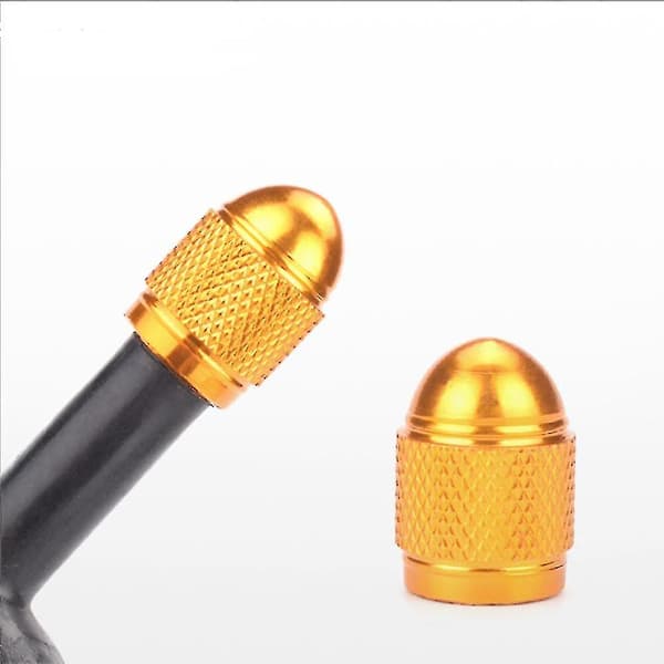 Ventilhat til autodæk, elastisk ventilhat i aluminiumlegering, 5 stk. (guld)