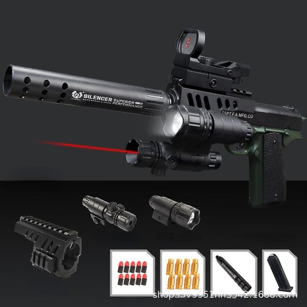 Taktisk Version Shell Eject 1911 Soft Bullet Gun Legetøjspistol Soft Egg Launcher Legetøjspistol green