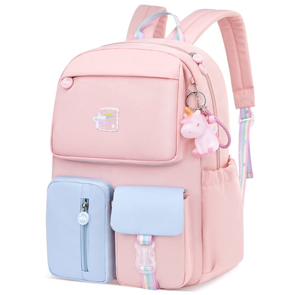Unicorn skolerygsæk til stor kapacitet grundskole rygsæk taske, afslappet børnedagstur teen pige f457 | Fyndiq
