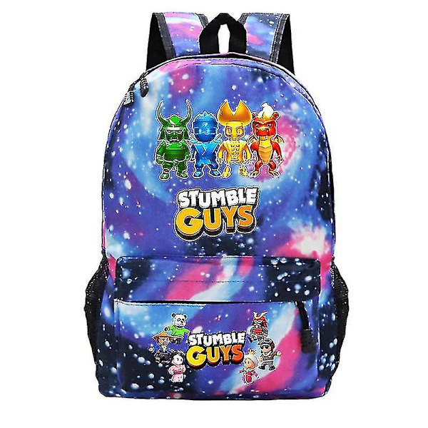 Stumble Guys Skolesekk 2023 Trendy Ryggsekker Studentsekk Kawaii Lett Enkel Ryggsekk Søt Multifunksjonell Ripstop Skolesekk Red