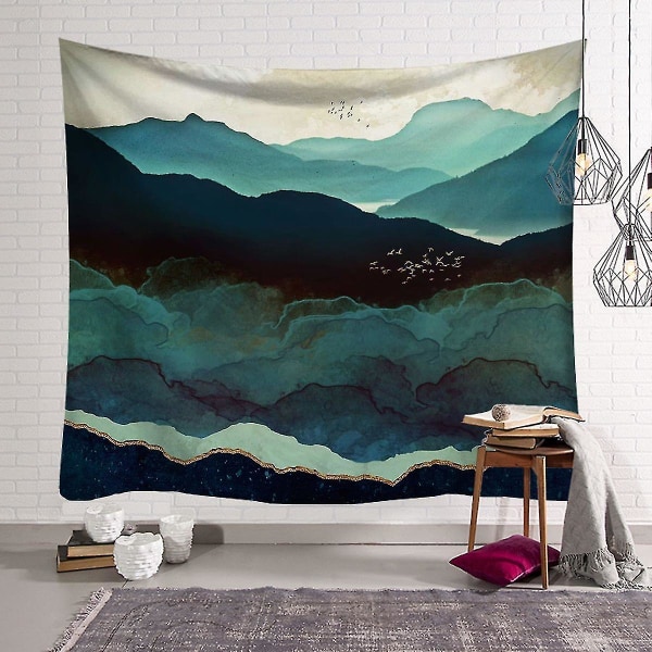 Sunset Wall Tapestry Forest Mountain Psykedeelinen luonto maisema Kodinsisustus 73
