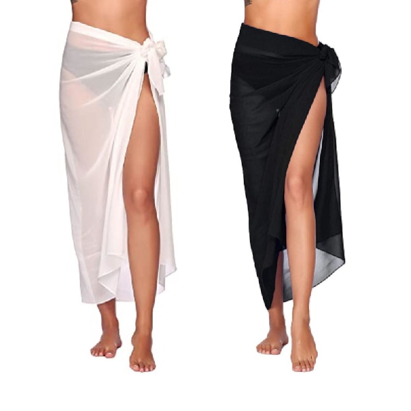 2 stk Kvinder bærbar strandnederdel Bikini Wrap Badedragt Coverup Polyester Vaskbar